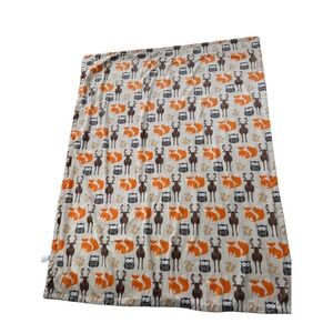 Baby Vision Woodland Animal Baby Blanket 30"x40" Fleece Sherpa Fox Owl Moose